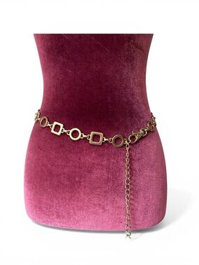 Geometric Gold Chain Statement Belt